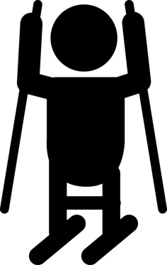 Paralympic Alpine Skiing Silhouette Line Art Svg Vector, Free Vectors File